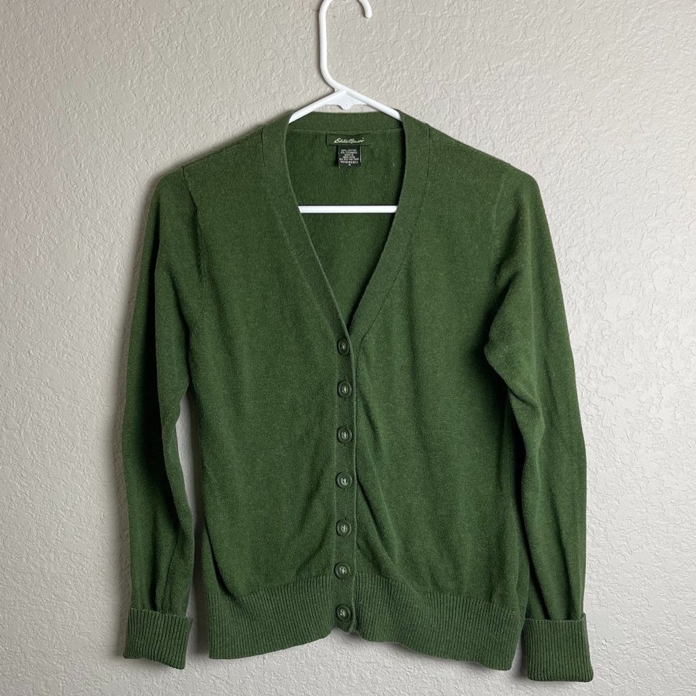 Eddie Bauer Green Cardigan Sweater